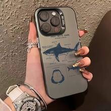 Phone Case: Colorful Silvery. Cute Shark Structure Pattern Phone Case, Compatible With IPhone 17/16/15/14/13/12/11/XS/XR/X/7/8 Plus/Pro/Max/ - Creative Fashion Design  Full-Body Anti-Drop Protective Cover For Men And Women As A Gift To Friends Or ,Suitable For IPhone17 Air - 透黑 - 查看 3