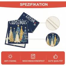 Artoid Mode - Camino de mesa de árbol de Navidad copos de nieve azul feliz Navidad decoración de mesa de comedor de temporada de invierno para decoración de fiesta en el hogar 13 x 72 pulgadas - Azul - Ver 5