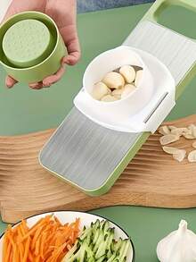 Bộ dụng cụ thái và bào rau củ đa năng bằng thép không gỉ 7 món/5 món với lưỡi dao có thể thay thế, bộ dụng cụ nhà bếp cầm tay dùng để thái khoai tây, cà rốt và dưa chuột, dụng cụ cắt và nghiền bằng thép không gỉ. - Nhiều màu - Xem 6