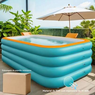 Kit Piscina Inflável Gigante com PVC Reforçado e Montagem Rápida, Ideal para Festas e Lazer ao Ar Livre, Vários Tamanhos