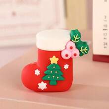 1pc/3D Santa Claus 3D Mini Eraser Sharpener With Cute Snowman Design For Students - Christmas Series Pencil Sharpeners - View 1