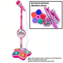 Karaoke Gaming Microphone Toys With Stand,Microphone Toys With Data Adapter To Connect Mp3, Mp4(39Inch)
