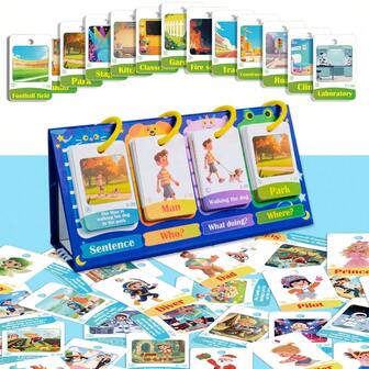80pcs Word Posters - Children's Interactive Graphic Games And Word Building Cards Educational Learning Cards, Early Childhood Education Cards, Home Exercises, Classroom Supplies Educational Resources