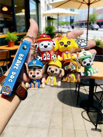  1/3/5pcs Paw Patrol Keychain, Cute Cartoon Backpack Pendant, Random Style, Couple Backpack Decoration, Suitable As Party Favor, Home Decor, Room Decor, Valentine's Day Gift, Birthday Gift, Best Holiday Gift For Friends, Back To School Gift, Student Gift, Women Souvenir, Decoration, Adorable And Stylish Car/Baby Key Chain Accessory