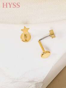 一对 316L 钛钢无螺纹耳钉，20G 耳钉，男女通用，平底耳骨耳钉，耳廓耳钉，耳屏耳钉，美杜莎耳钉，6mm 耳针 - 無螺紋插針耳釘 - 查看 13