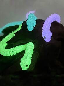 1 Item - A 3D Printed Snake Decoration With Eyes - A Stunning Decoration With Detachable Eyes, More Realistic, With Freely Movable Joints, Capable Of Changing Various Postures. Suitable For Car, Home, Party Decorations, As Well As Holiday Birthday Gifts, Room Decorations, Tabletop Display Decorations, Birthday Gifts, Party Tabletop Decorations, Which Can Enhance The Atmosphere! Eye Colors Are Random - Multicolor - View 1