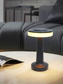 1pc Portable Metal LED Desk Lamp, Wireless Metal Table Lamp, 3-Color Touch Control Rechargeable Light, 3-Level Brightness Adjustable, Suitable For Room Decor, Bedside, Dining Room And More - Flat Surface Lamp - View 8