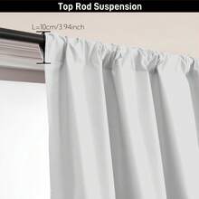2pcs 28inch Solid Blackout Small Window Curtains, Rod Pocket Top, Lightweight, Black Lining, Polyester Fabric, All Season, Washable, Suitable For Kitchen, Bedroom, Cafe, Office, Room Darkening, Summer Sun Shading - Silver - View 3