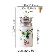 Pastoral Style Strawberry Ceramic Hand Coffee Grinder, Home Manual Drip Coffee Funnel, Milk Pitcher, Coffee Cup & Saucer Set - Multicolor - View 14