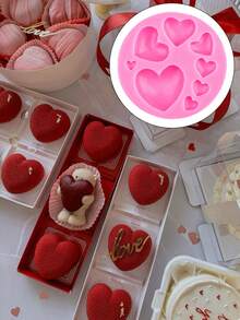 3 piezas/1 pieza Moldes de silicona para el Día de San Valentín, moldes de chocolate, moldes de helado, moldes de pastel, moldes de galletas, decoraciones de repostería DIY, adecuados para fiestas festivas, aniversarios, decoraciones de repostería y fiestas de cumpleaños. - Multicolor - Ver 9