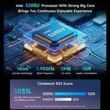 BMAX Mini PC Intel 5205U, 8GB RAM, 256GB SSD, Intel UHD Graphics Gaming Mini Pc Compact Desktop Computer For Home And Office - Phích cắm loại C của EU (220-240V) - Xem 5