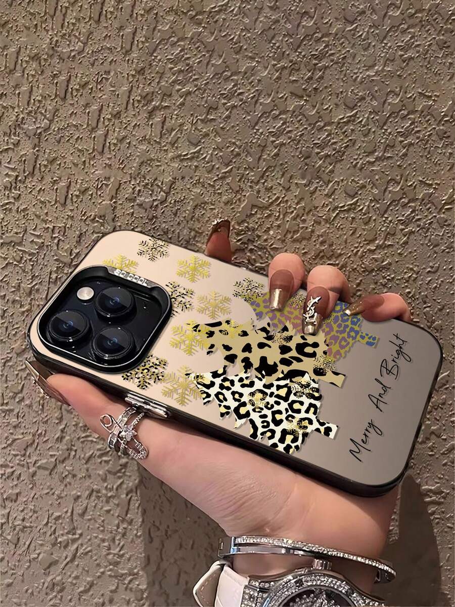 Elegante Minimalista y HermosoÁrboles de NavidadFunda de Celular Plateada Compatible con Todos los Modelos 17 17 Pro Max 17 Pro 16 Pro Max 16 Pro y Más - Plateado - Ver 1