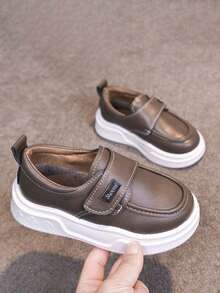 1双男女通用简约设计平底软底防滑休闲运动鞋，时尚百搭儿童步行鞋，适合所有季节 - 棕色 - 查看 10