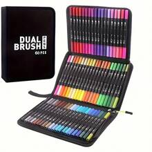 24/36/48/60/72色双头毡尖马克笔，【专业美术用途】马克笔、荧光笔、画笔，适用于漫画和素描 - 美术用品、办公用品，完美的圣诞节和生日礼物 - 套裝 - 查看 9