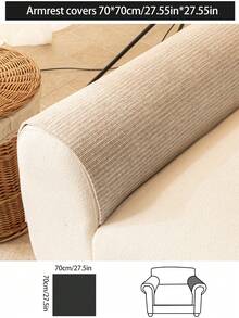 1pc Versatile Chenille Sofa Cushion Cover, Modern Minimalist Non-Slip Sofa Seat Pad, Dust-Proof And Washable Sofa Slipcover, Soft And Colorfast, Pet-Friendly Protector Fit For Bedroom, Office, Living Room Combination Furniture, L-Shaped Sofa And 1/2/3/4-Seat Sofa - Khaki - View 17