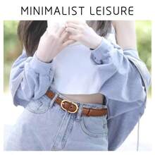 Women's PU Leather Belt, Solid Color Waist Belt With Buckle, Suitable For Jeans, Pants, Dresses, Minimalist, Casual, Versatile - Multicolor - View 7