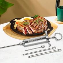 Meat Injector Syringe Kit With 4 Professional Marinade Injector Needles For BBQ Grill Smoker, Turkey And Brisket; 2-Oz Large Capacity, Including Paper User Manual, Recipe E-Book - Default - View 6