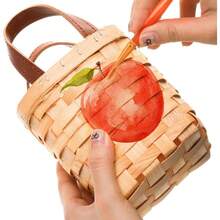 Small Wicker Basket With Handle, Woodchip Baskets For Gifts Empty, Rustic Style Basket Flower Baskets For Wedding Home Party Decor Easter Gift Packing - Default - View 5