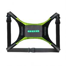 Chaleco reflectante para ciclismo, Clip reflectante para mochila, Recargable por USB con control remoto LED intermitente, Adecuado para ciclismo, correr y patinaje - Gris - Ver 1