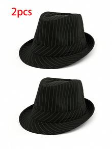 1顶波西米亚复古纯色涤纶爵士帽，英伦风格软呢帽，日常百搭，男女皆宜