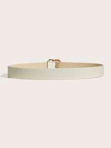 1pc Women's Belt, Western Style Belts, Bohemian Minimalist Casual Metal Buckle White Belt, Suitable For Skirts, Pants, Sweaters, Shirts, Coats, Party, Casual Business, Holiday & Birthday Gift - White - View 4