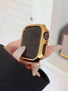 1pc Watch Case, 2026 New Global Product Watch Protective Shell, Made Of PC Hard Material And Electroplated Golden Hollow Frame, Hard Material Electroplated Gold Hollow Frame Protective Frame Compatible With Apple Watch Watch Ultra 3 2 1 S11 S10 SE S9 S8 S7 S6 S5 S4 S3 S2 S1 Series For Girls Boy And Girl, 38MM/40MM/41mm42MM/44MM/45MM/46MM/49mm SmartWatch Protective Cover Compatible With Series 11/10/9/8/7/6/5/4/3/2/1E Ultra/Ultra 2/3/SE - Gold - View 6