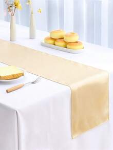 1pc/5pcs/10pcs Satin Table Runner Ribbon Table Runner, Suitable For Home, Party, Wedding, Restaurant, Hotel, Event, Birthday Decor - Multicolor - View 28