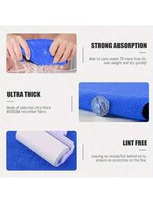 5PCS/1pc 30 * 30 Ultra-Fine Fiber Suede Car Towel - Super Absorbent, Super Thick, Non-Woven Polishing, Washing And Drying Cloth, Bathroom Towel, Cleaning Towel, Bathroom Square Towel, Blue, Pink, Purple, Yellow Towel - Multicolor - View 7