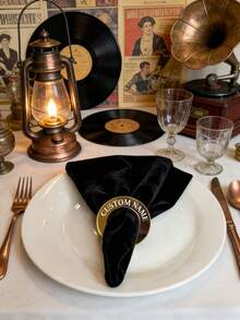 1/3/5Pcs Custom Acrylic Napkin Ring, Personalized With Your Name, Perfect For Weddings, Engagements, Holiday Gatherings, And Large Events, Adds A Stylish And Elegant Touch To Your Table, Ideal For Anniversaries, Birthdays, Christmas, New Year's, And Special Occasions. - Multicolor - View 3