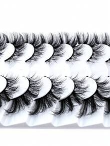 7对狐狸眼假睫毛，自然浓密卷翘，增强眼部轮廓，完整睫毛条套装，拉长并丰盈眼角，适合派对和日常妆容 - 狐狸眼睫毛 - 查看 7