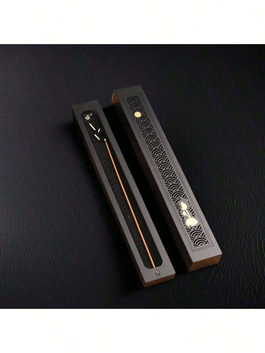 精美木制横式香盒，手工香炉，适用于檀香和沉香，设计独特，外观优雅，用于芳香疗法，是瑜伽、冥想和茶道的理想之选。 - 彩色 - 查看 1