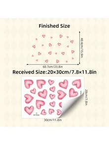 BRUP 1pc Pink Glow In The Dark Sticker, Glow Heart Wall Decal, Kids Bedroom Decor, Removable Self-Adhesive Glow Sticker, Girls Room Glow Wall Decal - Pink - View 5