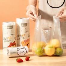 Thicked Disposable Food Plastic Bag With Handle Fruit Vegetable Storage Bag Fridge Fresh-Keeping Bag Kitchen Packaging Bag - Multicolor - View 5