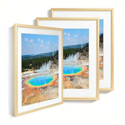 3pcs Poster Frames Aluminum 50x70cm 21x30cm 30x40cm 40*50cm 40x60cm Picture Photo Frame Gold Photo Gallery Modern Simple With High Definition Plexiglass, Horizontal Or Vertical Wall Mounting, For Wall Art Mounting Print Home Decor Living Room Decoration