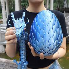18厘米3D打印巨型龙鳞蛋 + 60厘米大龙,超大装饰礼品,家居装饰礼品,派对礼品,万圣节、圣诞节、感恩节礼品,威猛龙鳞装饰 - 彩色 - 查看 6