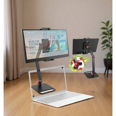 Adjustable Portable Monitor Stand Holder for 6-18.5 Inch ScreenUpgrade Version Desktop Expandable Display Base Universal Aluminum Portable Monitor Holder 12.9inch Tablet Stand