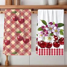 Bộ 2/4 khăn lau bát đĩa in họa tiết quả anh đào, khăn lau siêu thấm hút làm từ sợi microfiber hiện đại, khăn lau bếp, khăn rửa chén, khăn lau nhà, khăn tay, khăn trà, cực mềm và thấm hút cao, trang trí nhà bếp, quà tặng cho hàng xóm, quà tặng cho mẹ, quà sinh nhật, quà tân gia cho bạn bè, đồ dùng nhà bếp thiết yếu, nhu yếu phẩm hàng ngày. - Nhiều màu - Xem 2