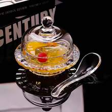 Elegant Hollow Pattern Transparent Glass Covered Serving Platter - Durable Crystal Glass Crafted Multi-Purpose Food Serving And Display Plate, Suitable For Daily Home Use, Parties, Weddings, Gifts, And Office