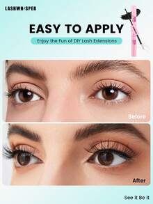 10ml Transparent Eyelash Glue, Waterproof Super Sticky False Eyelash Adhesive, Brush-On Style Lash Glue, Quick Drying & Long Lasting - Pink - View 2