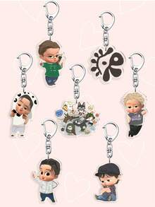 1个COR-TIS啦啦队亚克力钥匙扣，JAMES赵彦成璇周边包包挂件钥匙扣，Corti钥匙扣，CORTI Kpop钥匙扣，适用于KPOP组合周边收藏品，配件，耐用钥匙扣，适用于钥匙、包包、背包 - 彩色 - 查看 10