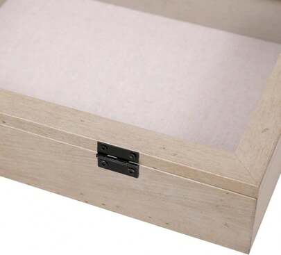 DEMAIKE 8x10 Shadow Box Frame With Linen Back, Wood Glass Display Case For Medals, Photos, Memorabilia, Awards - Pins Included- Champagne