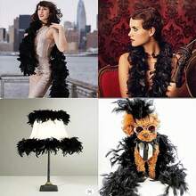 Colorful Turkey Feather Boas DIY Handmade For Weddings, Dances, Movies, Parties, Tea Parties And 1980s Costume Decorations, Girls And Ladies (Handmade, Feathers Will Fall Off A Little). Valentine's Day Costume,Party Costume - Multicolor - View 6