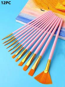 10 件套油漆刷套装、水彩刷、油画笔、丙烯画笔、水彩刷、着色刷、彩色铅笔、尼龙刷、衬里刷、水彩艺术刷套装、平头刷、调色板、尼龙毛水彩刷套装，适合学生和艺术家的完美新年礼物，适用于绘画和 DIY 丙烯画，适合学生和成人