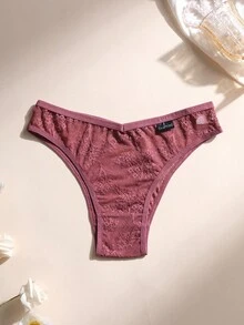 4条装性感蕾丝拼接女士比基尼内裤，低腰无缝柔软三角裤，舒适透气运动内衣，日常穿着，运动瑜伽内裤 - 彩色 - 查看 3