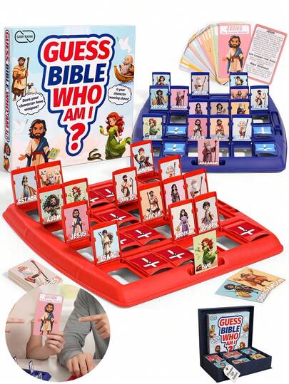 Bible Who? Bible Who I Am Board Games, Classic 24-Holy Characters With Life Story & Verse Cards, Fun Family Who I Am Board Games, Fun Puzzle Game For Parties & Game Night, Christian Catholic Gift