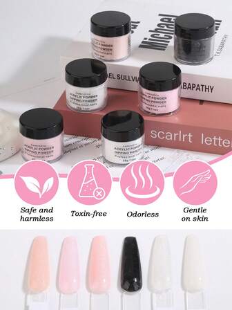 28克/1盎司裸色亚克力粉，专业亚克力美甲粉，适用于亚克力美甲延长、美甲雕刻，持久耐用，无需美甲灯，彩色套装