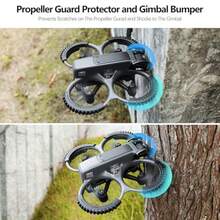 FPVtosky 3 en 1 Avata 2 Kit de accesorios Avata 2 protector de parachoques de cardán Avata 2 + protector de hélice + anteojos 3 cubierta protectora compatible con  Avata 2 Drone y anteojos 3-0002 - Negro - Ver 5