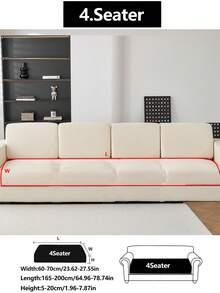 1件装弹力沙发套，防滑全覆盖沙发座套，四季皆宜，加厚面料，可机洗，防尘，宠物友好，适用于卧室、办公室、客厅等场所，适合L型沙发和1/2/3/4人座沙发。 - 米黃色 - 查看 13