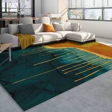 1 Extra Large Abstract Industrial Modern Office Chair Mat & Floor Mat - Blue Purple Orange Marble Design Non-Slip Rubber Backing, Polyester Desk Mat, Suitable For Gaming Room, Home Office, Cafe Decoration, Large Rectangular Floor Protector With Non-Slip Backing - Multicolor - View 5