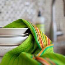 Cotton Craft 12 Pack Salsa Stripe Multi-Color Kitchen Towels 16x28 Inches- 100% Cotton - Paquete de 12 unidades - Ver 6
